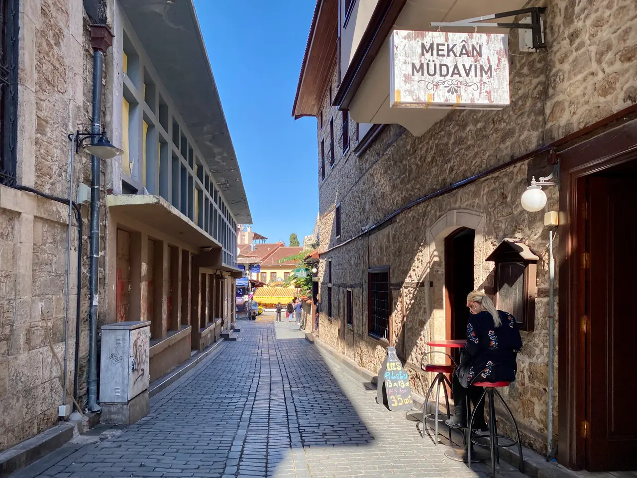 A cobbled lane in Kaleiçi, Antalya's old town